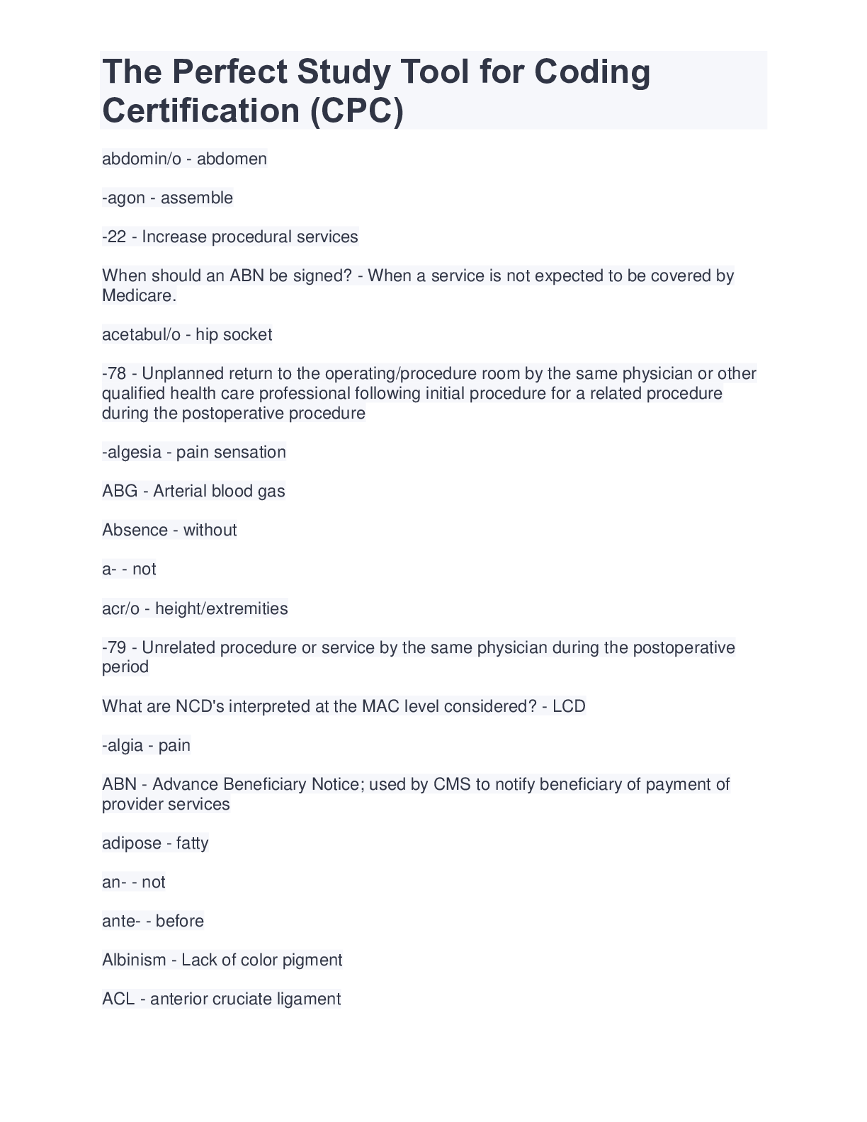 Preview image for The Perfect Study Tool for Coding Certification (CPC)